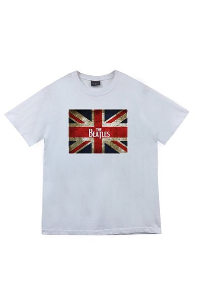 fame-stoned The Beatles Printed Unisex 100% βαμβακερό λευκό μπλουζάκι
