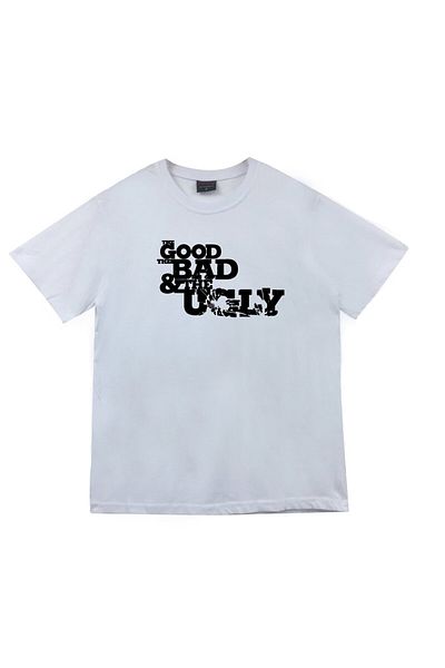 fame-stoned Μπλουζάκι Good Bad Ugly Printed Unisex 100% βαμβακερό λευκό