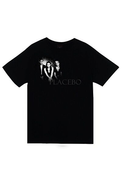 fame-stoned Placebo Štampano Unisex 100% pamuk Crna T-shirt
