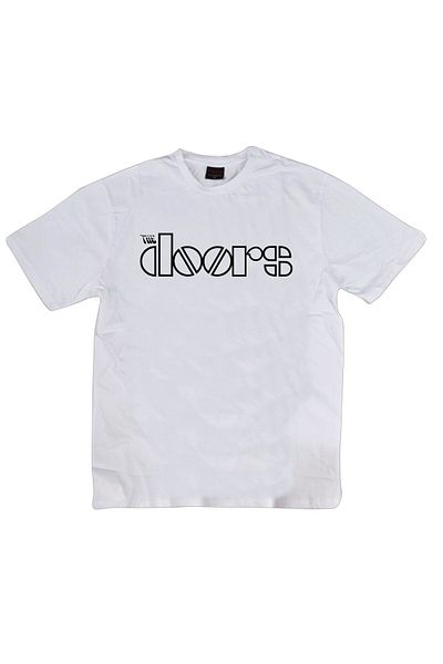 fame-stoned The Doors Printed Unisex 100% βαμβακερό λευκό μπλουζάκι