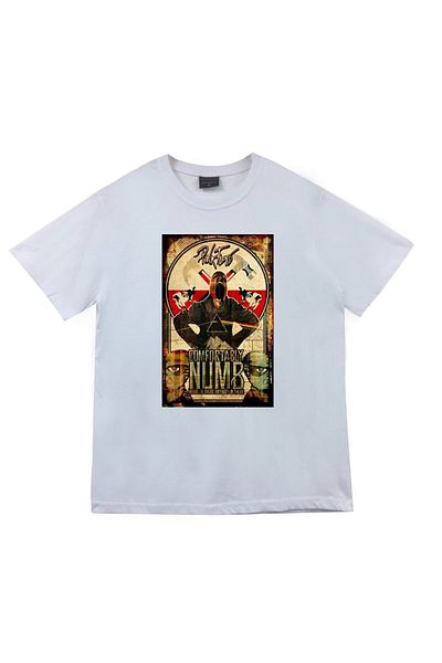 fame-stoned Μπλουζάκι με στάμπα Pink Floyd Unisex 100% βαμβακερό λευκό