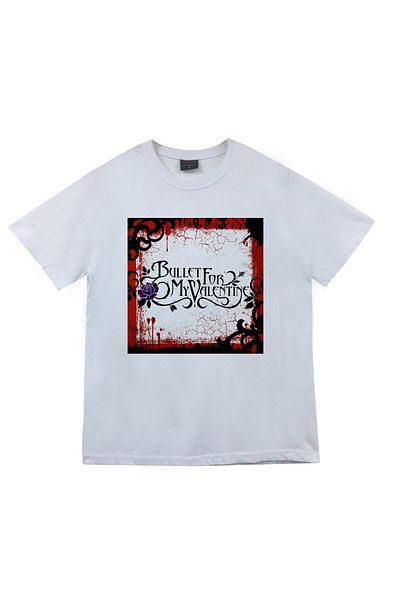 fame-stoned Bullet For My Valentine Printed Unisex 100% βαμβακερό λευκό μπλουζάκι