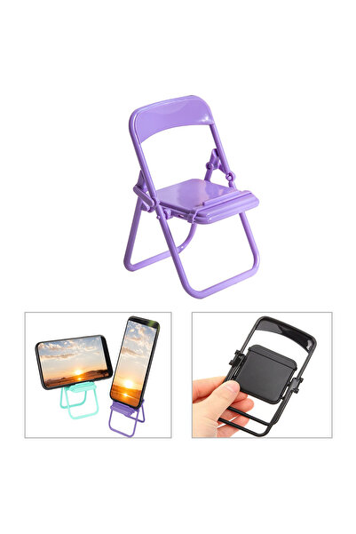 Microcase Mini Katlanır Sandalye Tasarım Telefon Standı Dekoratif Tutucu-AL4924