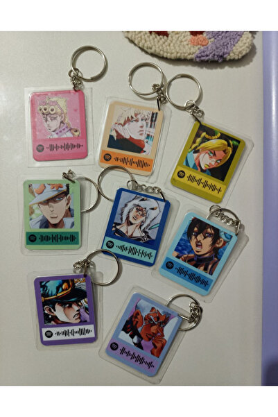 nihonwosekai JoJo's Bizarre Adventure Anime Anahtarlık Seti Pvc Laminasyon Ka...