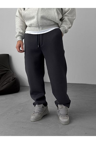 BYBASICMAN Anthracite Basic Tubular Sweatpants (Ke)-Jj-83-5011
