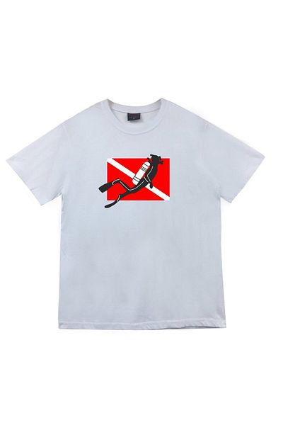 fame-stoned Μπλουζάκι Unisex White Diver Diving Flag