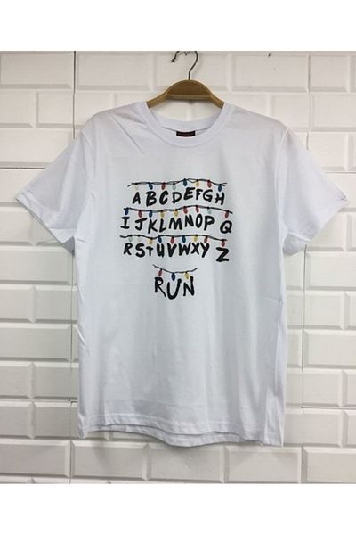 fame-stoned Μπλουζάκι Unisex White Stranger Things με στάμπα