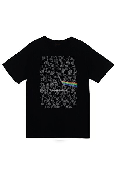 fame-stoned Tricou negru unisex cu imprimeu Pink Floyd, 100% bumbac