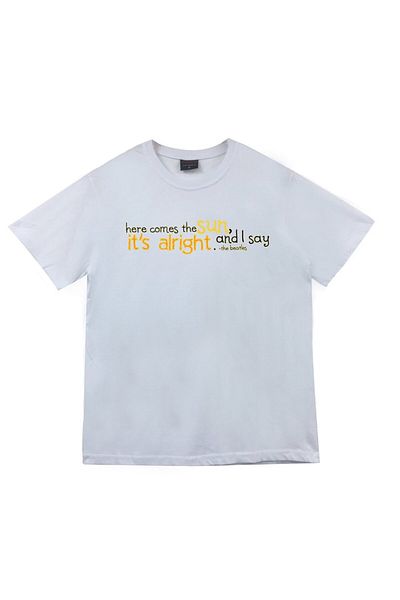 fame-stoned The Beatles Printed Unisex 100% βαμβακερό λευκό μπλουζάκι