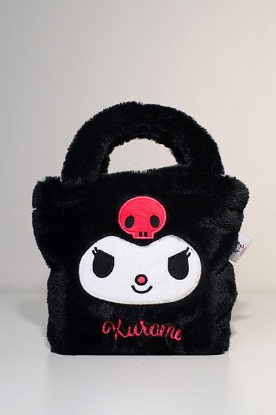 WİGGLE Wiggle Kuromi Soft Plush Furry Single Compartment Magnetic Children's Handbag