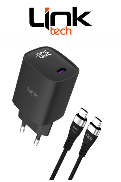 Linktech G847 Premium Type-c 30w Super Gan 3 Dijital Göstergeli Şarj Aleti Kv...