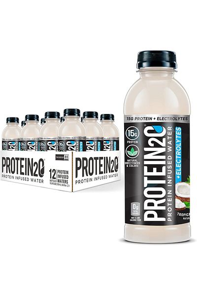 Protein2o Infused Water Plus Electrolytes, Tropical Coconut, 500 ML, Pack of 12 Pieces