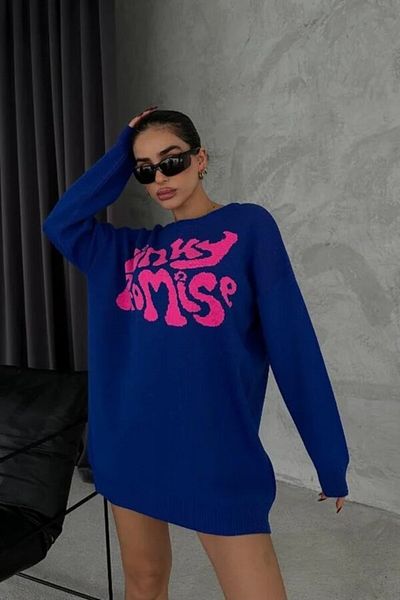 Luq Pulover de damă oversize - Design imprimat