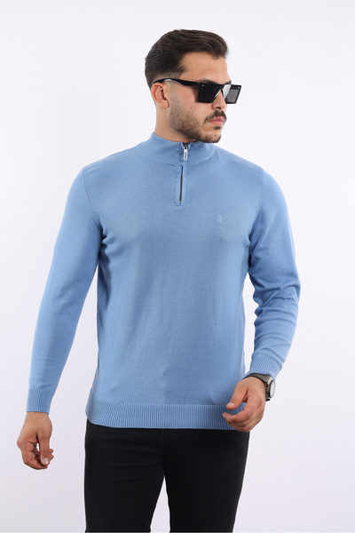 rugatchi 100% Cotton Non-Pilling Half Zipper Knitwear