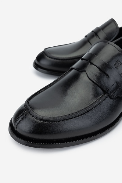 Valmenti Мъжки черни мокасини от естествена кожа