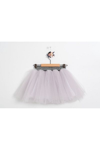 Milangel Light Gray Cotton Lined Tutu Skirt