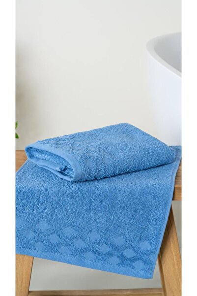 Bluenity Набір рушників для рук/обличчя з 100% натуральної бавовни, 2 шт., 50x90 см, темно-синій