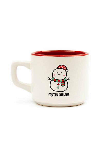PALTO TASARIM Happy New Year Snowman White Venus Mug No:15- Christmas Themed Mug
