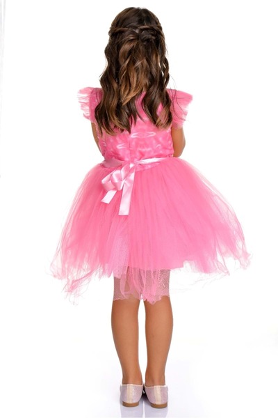 Mnk Baby&Kids Kız Çocuk Parti Kostüm Elbisesi  M00674 PEMBE