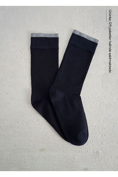 Boris Becker Navy Blue Color Bamboo Socks Set of 12