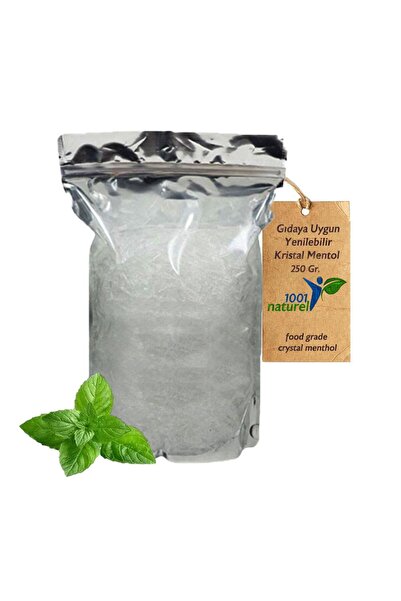 1001Naturel Kristal Mentol Gıdaya Uygun Yenilebilir Granul Crystal Menthol 250GR