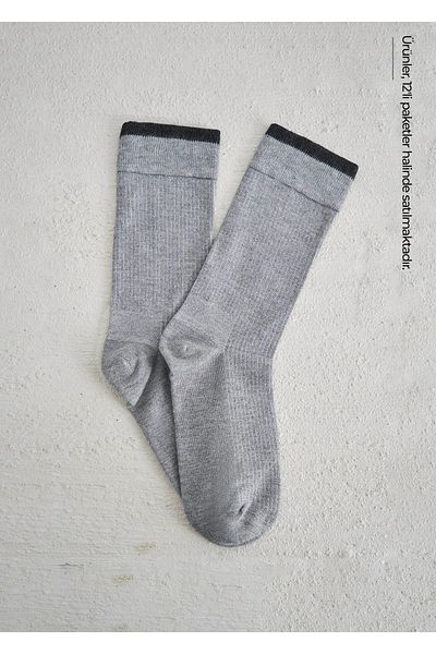 Boris Becker Light Gray Color Bamboo Socks Set of 12