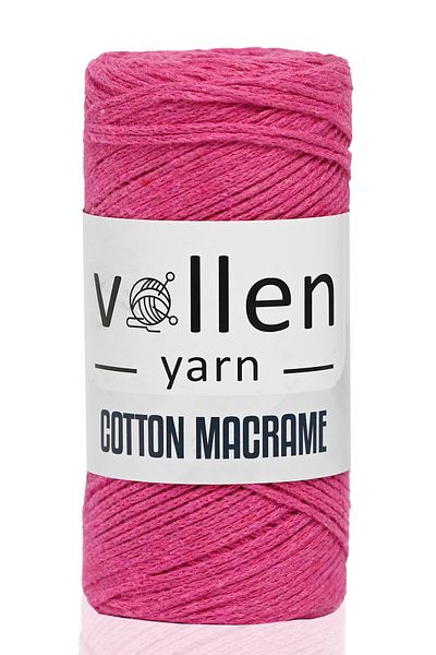 vollen yarn Premium Cotton Cotton Macrame Floss,2Mm Cotton Chain Macrame,Supla,Bag Floss,Fuchsia