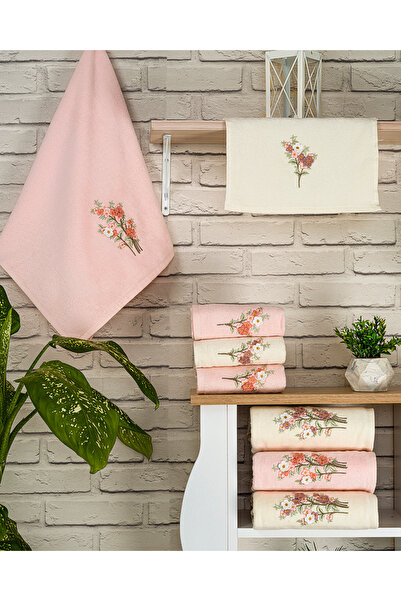 ÜNSAL Buldan Üretimi Çeyizlik Sare Kadife 6'lı Mutfak Havlusu I 30x50