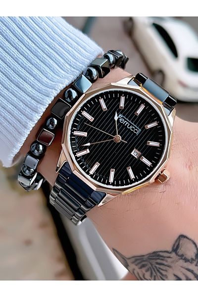 Ferrucci Steel Cord Men's Wrist Watch 3 Atm Waterproof with 2 Years Warranty