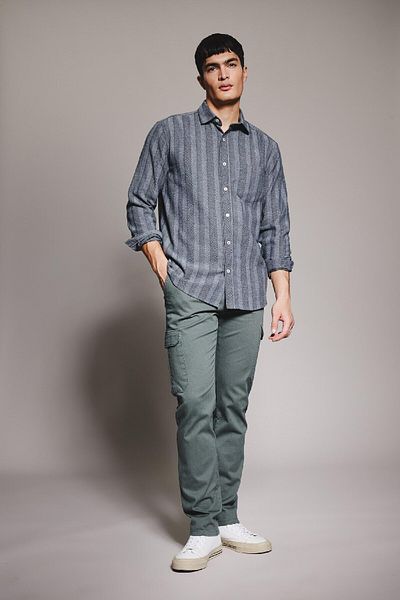 DeFacto Regular Fit Striped Textured Long Sleeve Shirt B5278ax23wn