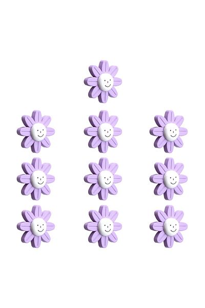 Badem10 Plastic Daisy 10 buc Liliac Camera Copii Fata Baiet Dulap Capac Mobilier Bucatarie Sertar Mâner