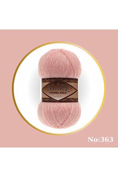 Ravepi Collection Angora Gold Simli Pachet de 5 Cod de culoare: 363-Roz Mireasă 100 gr - 500 m