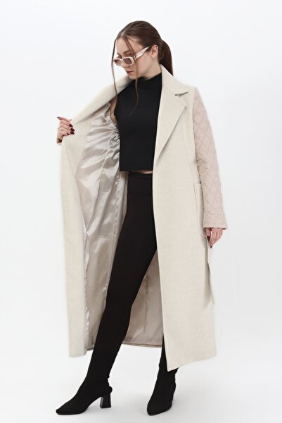 Veger Kaşe Kapitone Karışık Uzun Özel Tasarım Palto