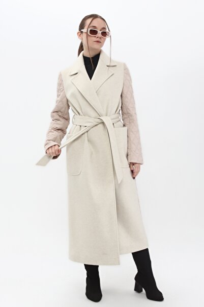 Veger Kaşe Kapitone Karışık Uzun Özel Tasarım Palto