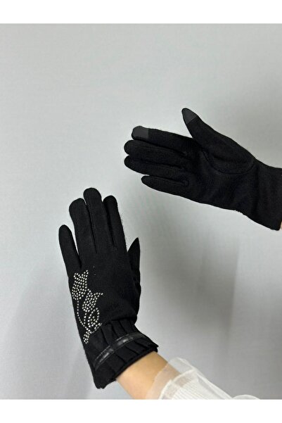 Gönülden Tasarım Жіночі рукавички з квітковим візерунком, з пальцями, кашемір