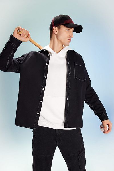 DeFacto Relax Fit Cotton Button Pocket Long Sleeve Shirt B9463Ax23Wn