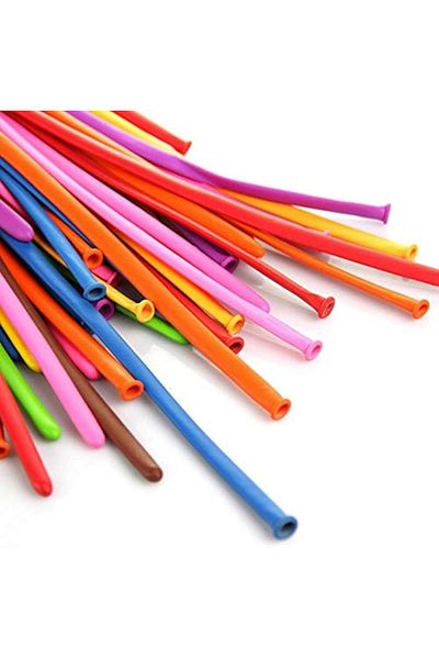 Deniz Party Store Colorful Latex Sausage Balloon 10 Pieces