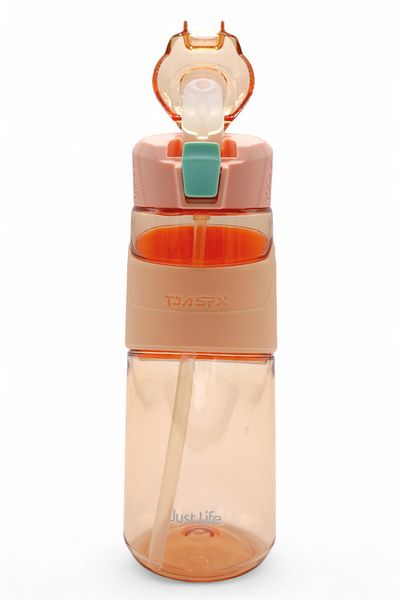 M&B WATER BOTTLE Just Life Tritan Water Bottle with Straw - Daily Sports Water Bottle with Carry Handle - Detox Water Bottle 650 ml
