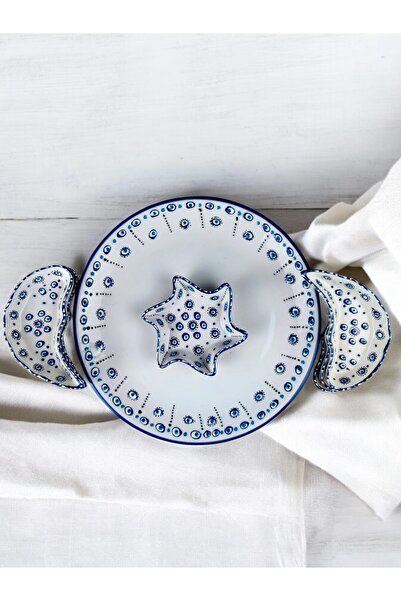 qtahya homes queen of kütahya Evil Eye Bead Pattern Windbreaker Set 8 Pieces Handmade Home Gift