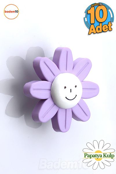 Badem10 Plastic Daisy 10 buc Liliac Camera Copii Fata Baiet Dulap Capac Mobilier Bucatarie Sertar Mâner