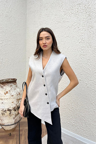 My Blog Кам'яна венеціанська жилетка з перехресними ґудзиками - 509063