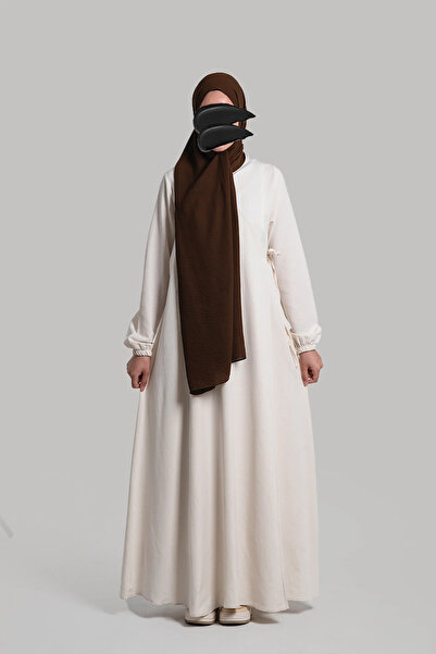 Lemaye Namaz Elbisesi Pamuk Keten Ferace - Taş