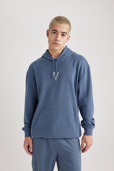 DeFacto Φούτερ Valhalla Printed - Hooded Boxy Fit B5534ax24sp