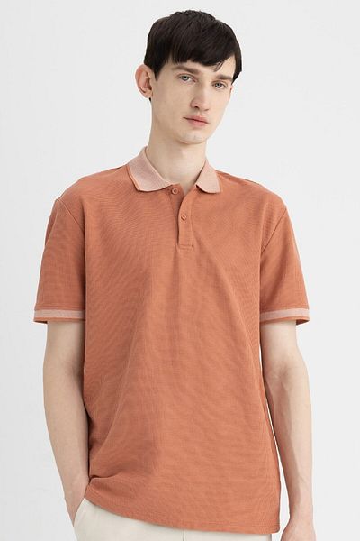 DeFacto Neues Basic-Polo-T-Shirt mit normaler Passform und kurzen Ärmeln B4508ax24sp