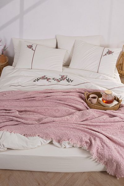 Unica Roya Pique Duvet Cover Set Powder - 7 Pieces