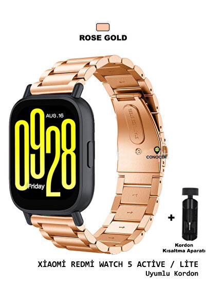 CONOCER Xiaomi Redmi Watch 5 Active / Lite Uyumlu Bakla Metal Paslanmaz Çelik...