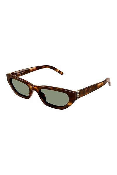 Saint Laurent Women's Brown-Green Organic (Uv) Glass Bone Closed Frame Design Sunglasses Sl M126 003 54-2