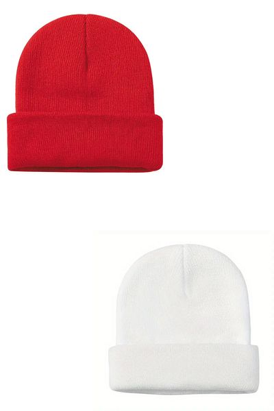 MinaCarin Unisex Red Black 2-Piece Basic Beanie Set