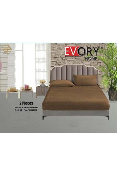 Evory Home ملاءة سرير مفردة من المخمل مع غطاء وسادة 120x200x30 سم