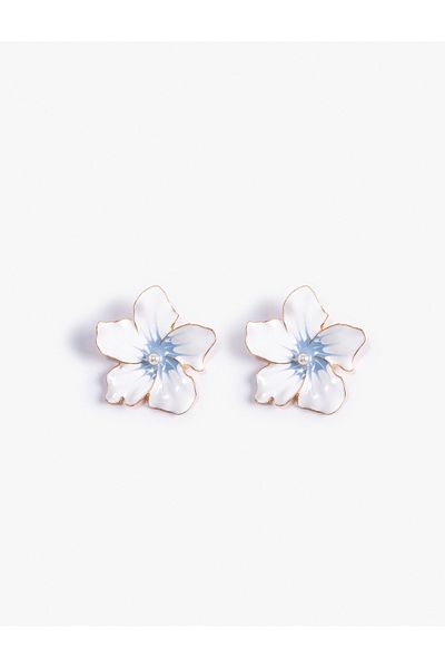 Koton Earrings Flower Shaped Pearl Detailed